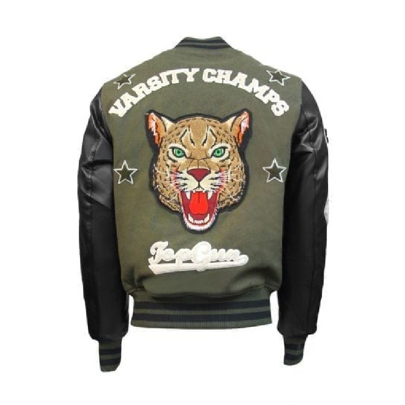 Top Gun Leopard Olive Wool Jacket